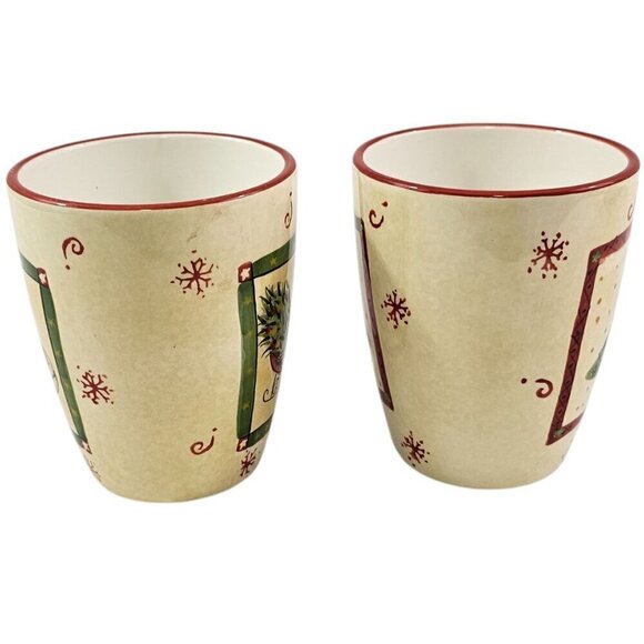 Sakura Table Gracey Knight Happy Holidays 14 Oz Christmas Mugs Cups – Set of 2 - Picture 2 of 16